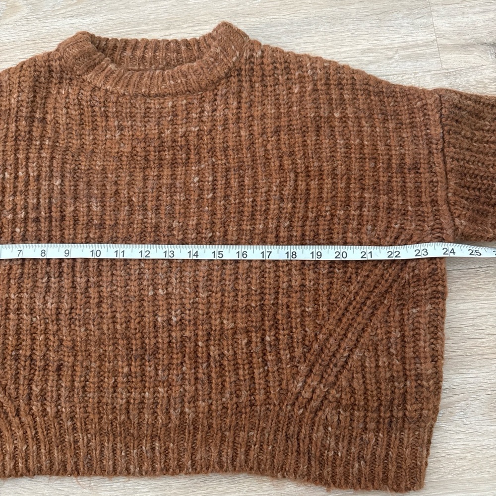 Oak & Fort Cozy Rib-Knit Crewneck Sweater - Rust Small - Picture 6 of 6
